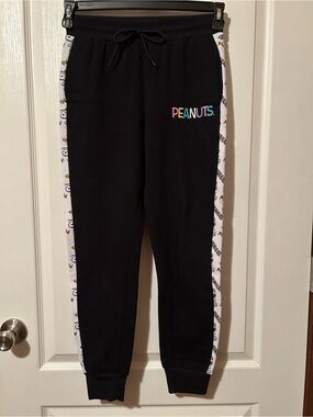 Peanuts Black Joggers with Colorful Logo